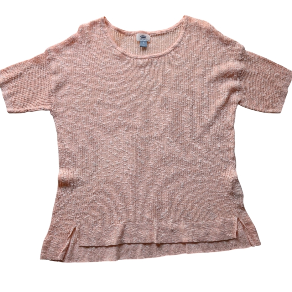 Consigned - Old Navy Women's Light Peach Light Scoop Neck Knitted blouse